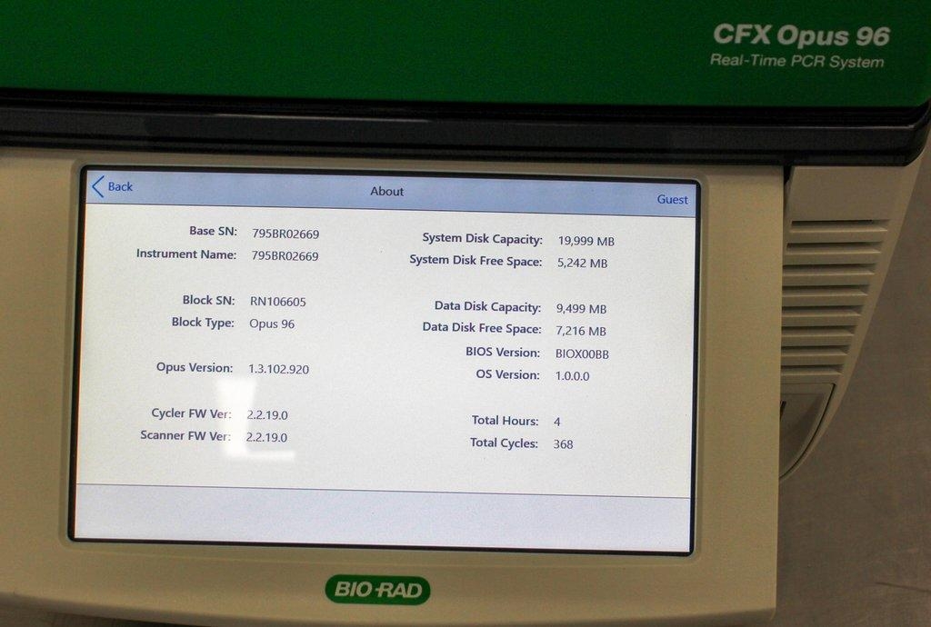 BIO-RAD CFX Opus 96 Real-Time PCR System Analyzes 96 Wells Includes Computer