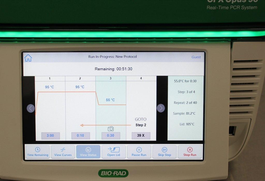 BIO-RAD CFX Opus 96 Real-Time PCR System Analyzes 96 Wells Includes Computer