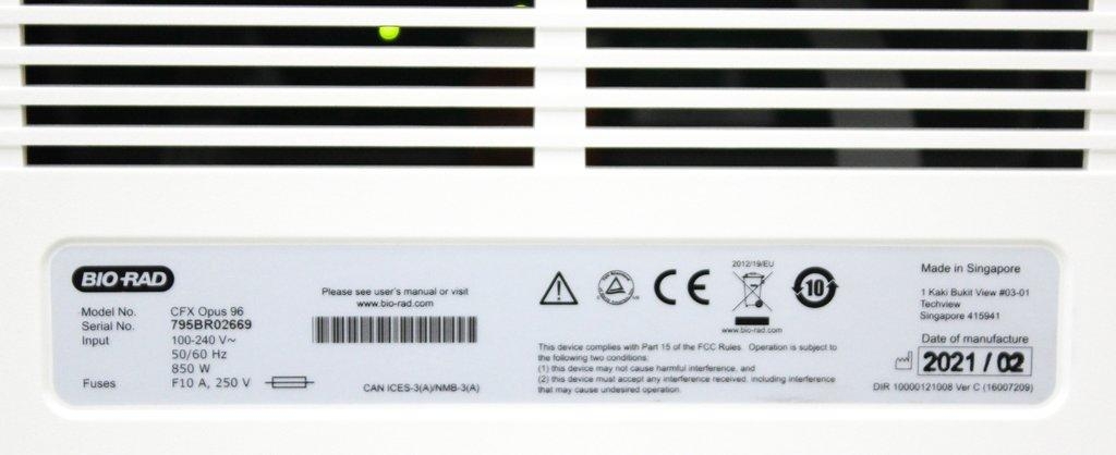BIO-RAD CFX Opus 96 Real-Time PCR System Analyzes 96 Wells Includes Computer