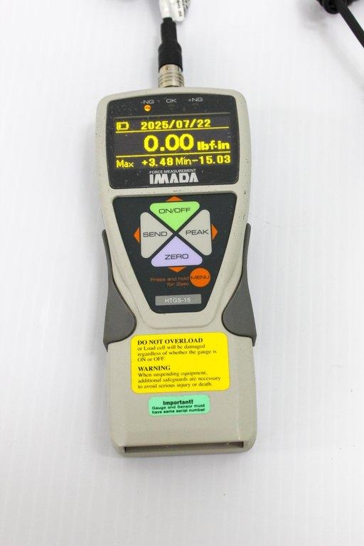 Imada HTGS-15 Torque Gauge Meter Handheld Digital Up to 15 lbf-in G Condition