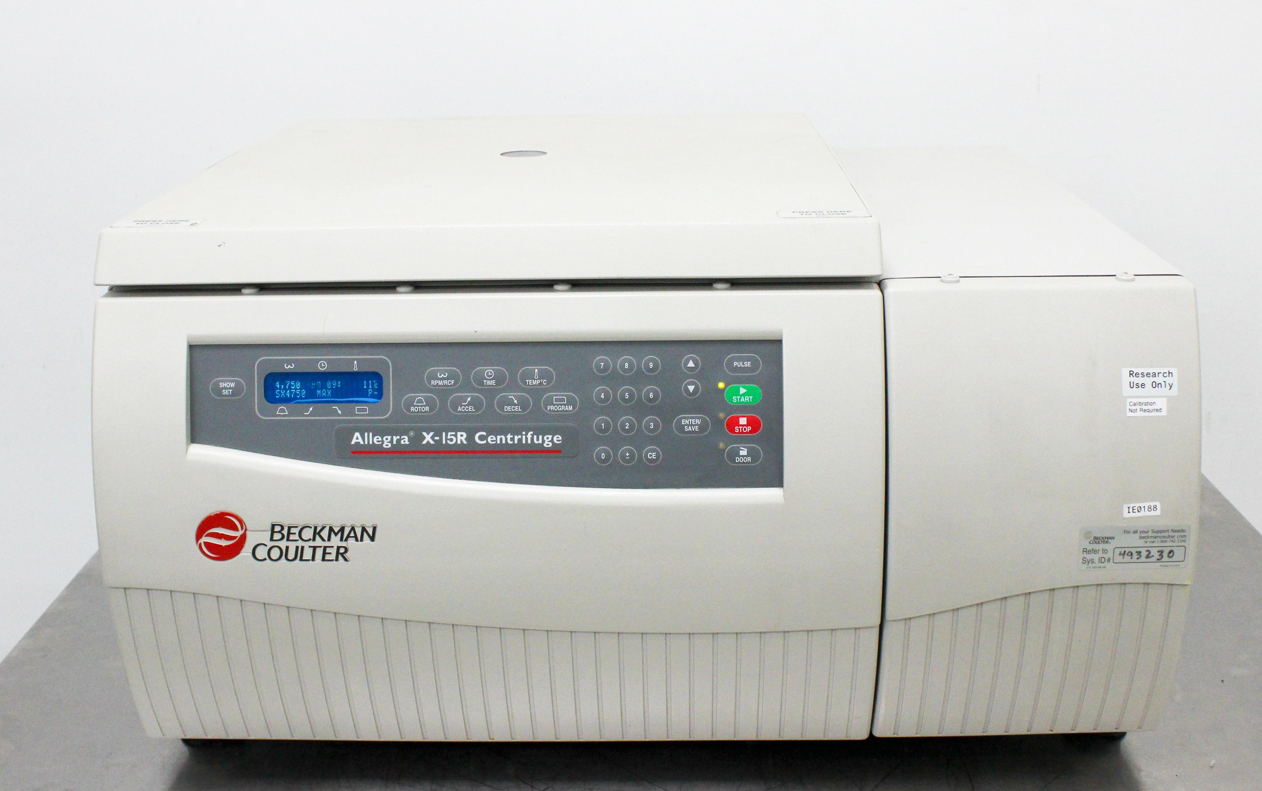 Beckman Coulter Allegra X-15R Refrigerated Benchtop Centrifuge High-Speed 5250 x g