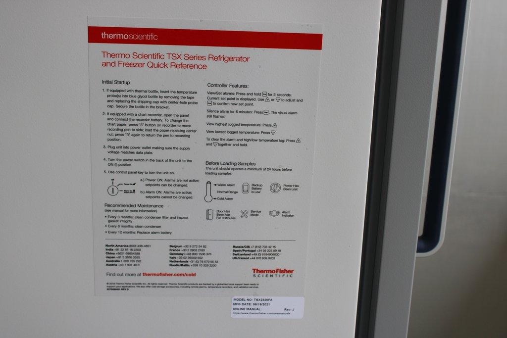 Thermo TSX2320FA Cold Storage Freezer 23 Cu Ft -20C Auto Defrost V-Drive Upright