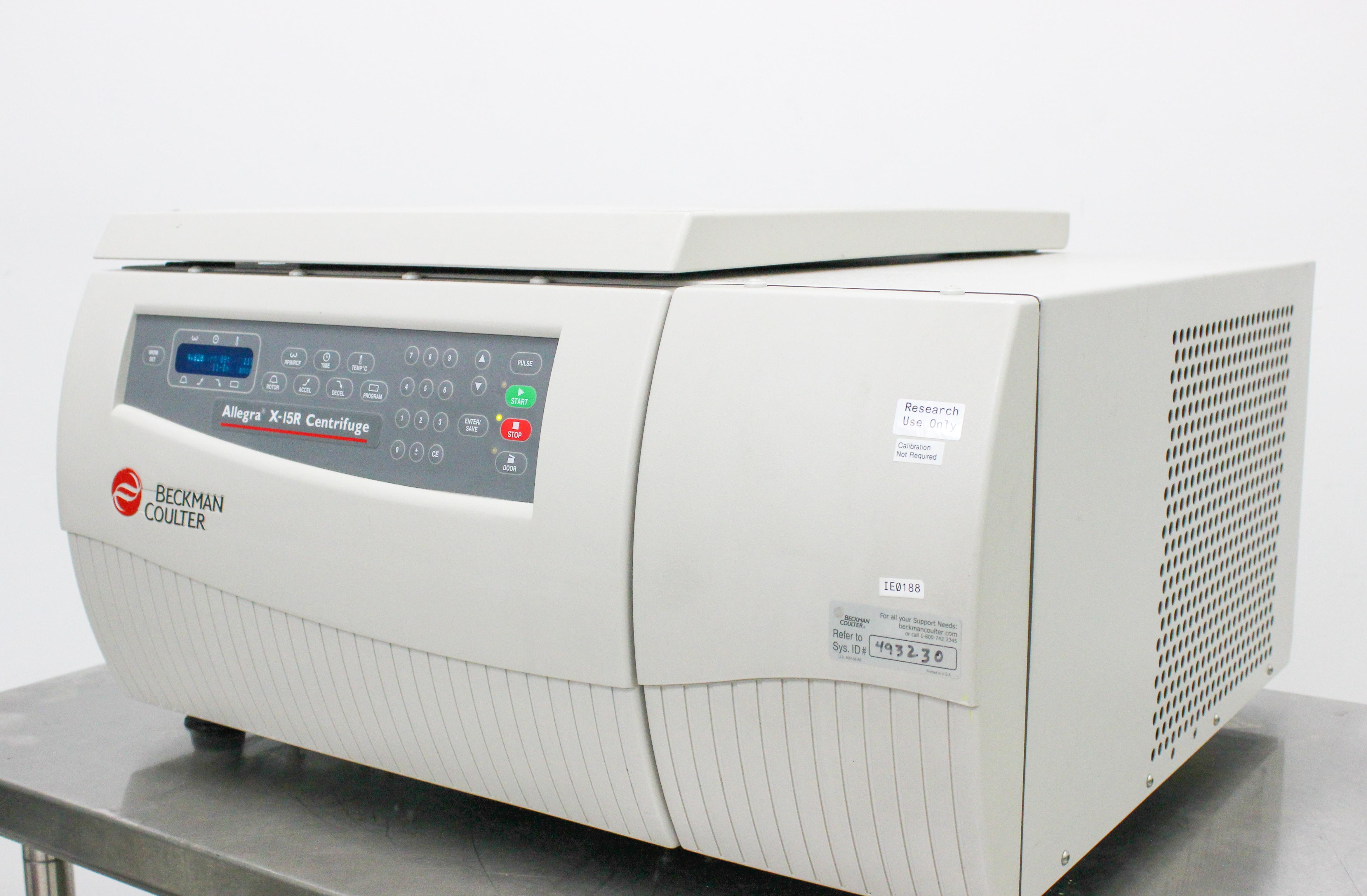 Beckman Coulter Allegra X-15R Refrigerated Benchtop Centrifuge High-Speed 5250 x g