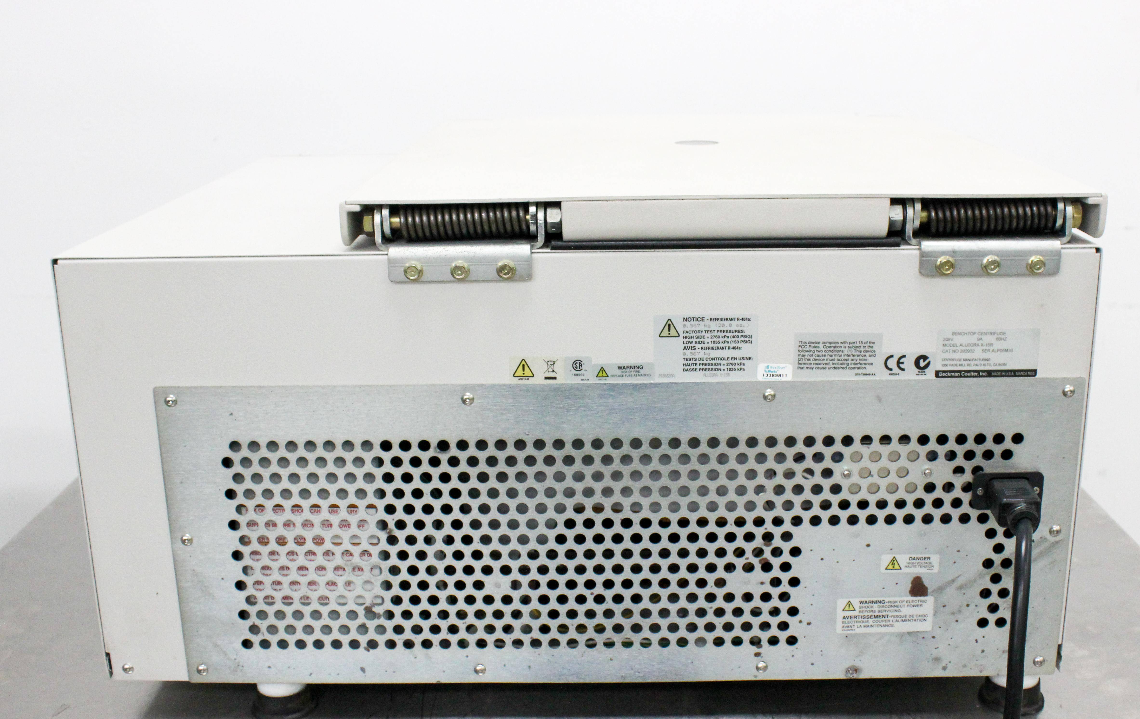 Beckman Coulter Allegra X-15R Refrigerated Benchtop Centrifuge High-Speed 5250 x g