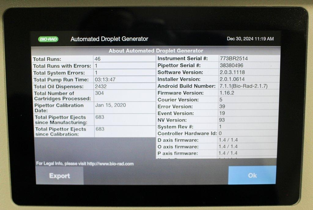BIO-RAD QX200 AutoDG Droplet Digital PCR Multiplexing Analyzer 96-Well System