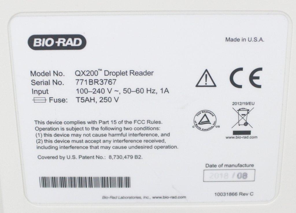 BIO-RAD QX200 AutoDG Droplet Digital PCR Multiplexing Analyzer 96-Well System