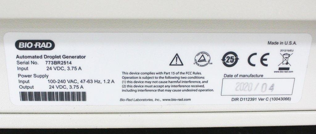 BIO-RAD QX200 AutoDG Droplet Digital PCR Multiplexing Analyzer 96-Well System