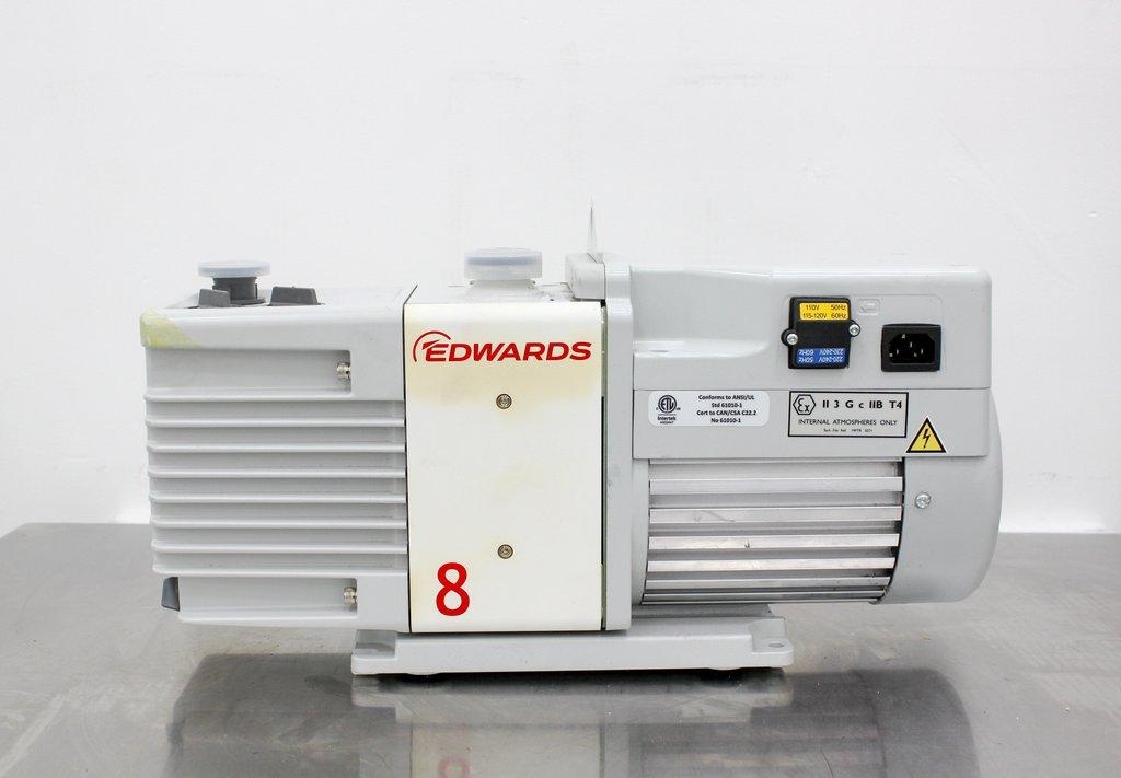 Edwards RV8 Vacuum Pump VG Condition w/ Cosmetic Blemishes 4 Micron Rating