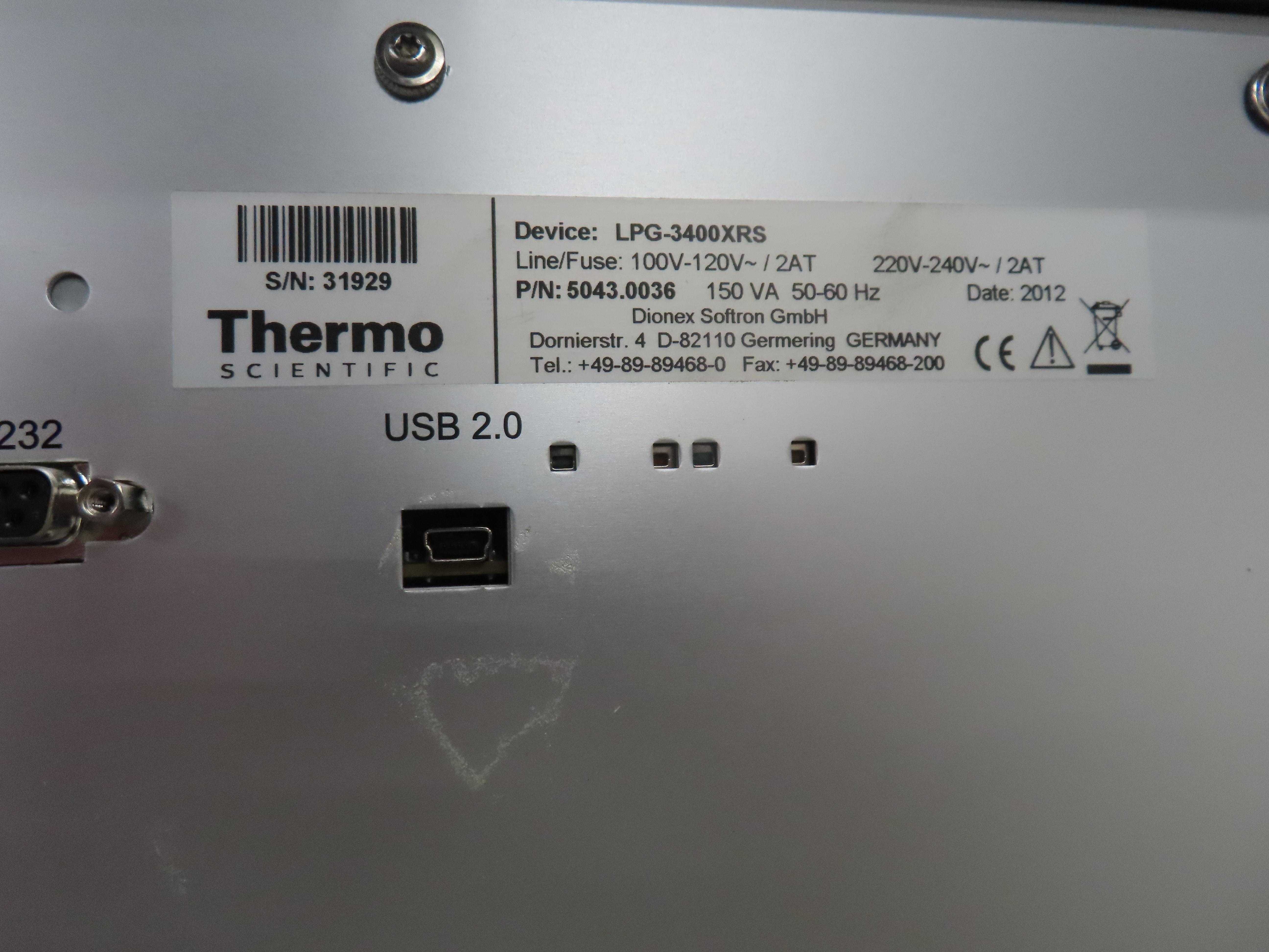 Dionex UltiMate3000 HPLC System with Autosampler, Pump, Detector