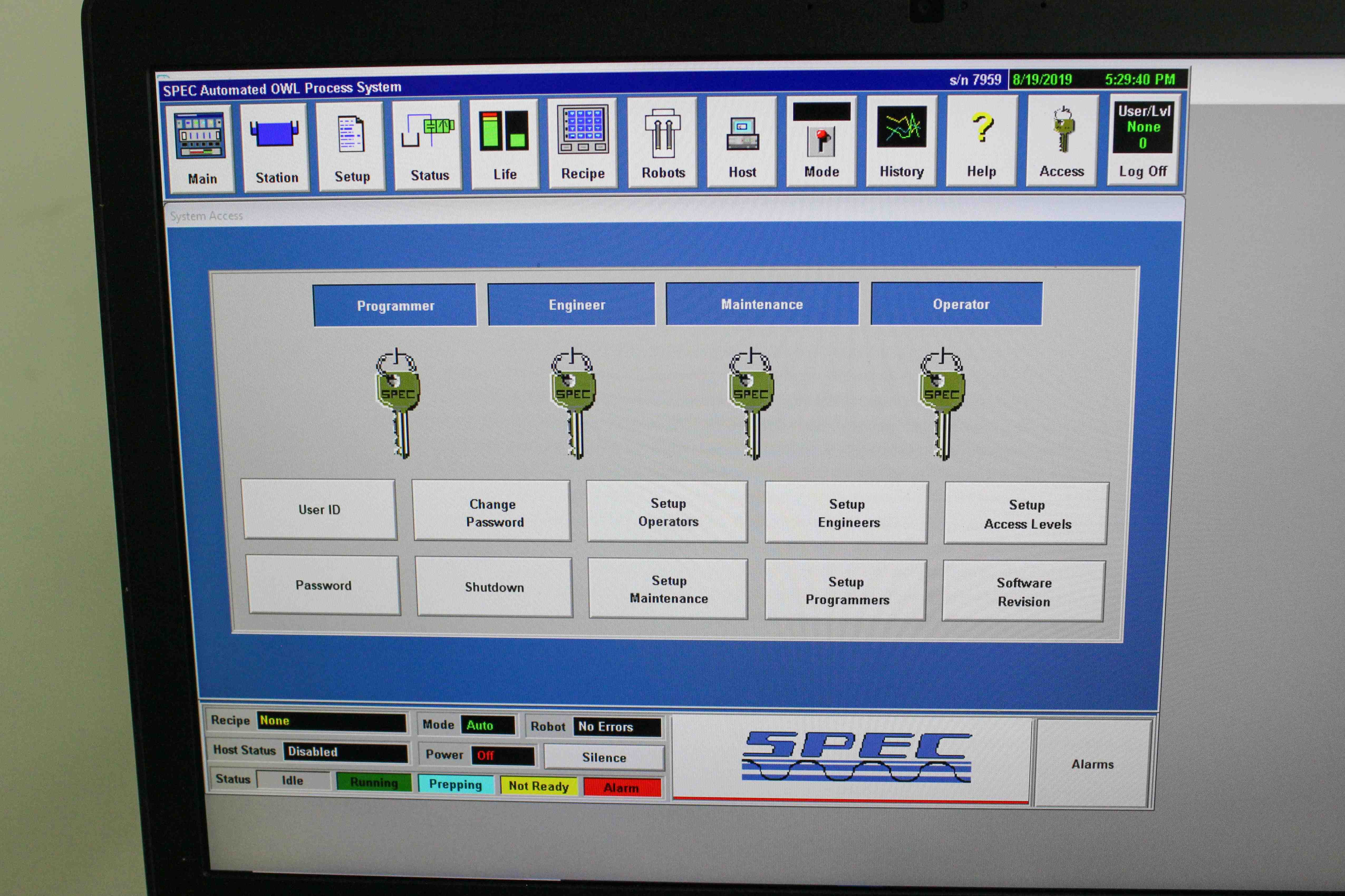 SPEC SBXALT9-54 Automated Linear Process System Chemical Processing Lab