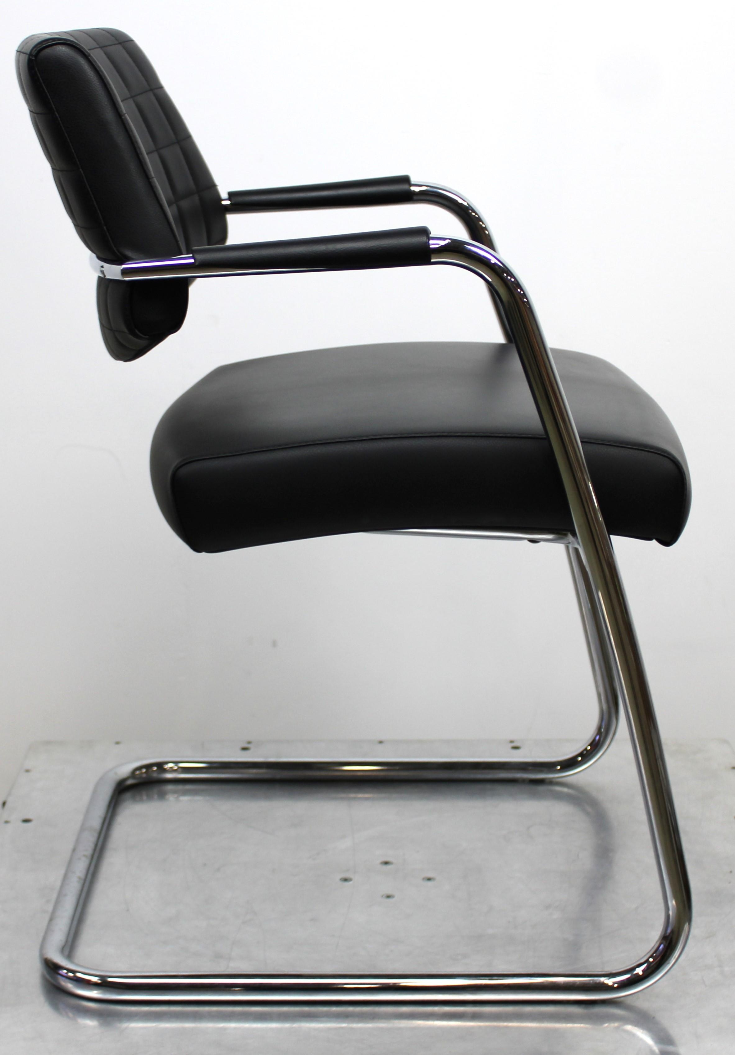 SitLand Nanto VI Chair Set of 8 Black Eco-Leather Home/Office Use Italy