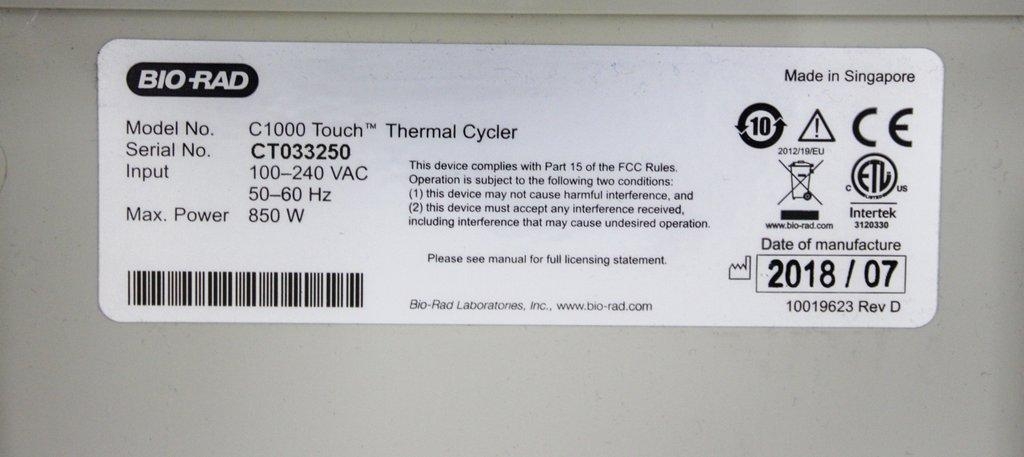 Bio Rad C1000 Touch PCR Thermal Cycler System Advanced Lab Equip Testing