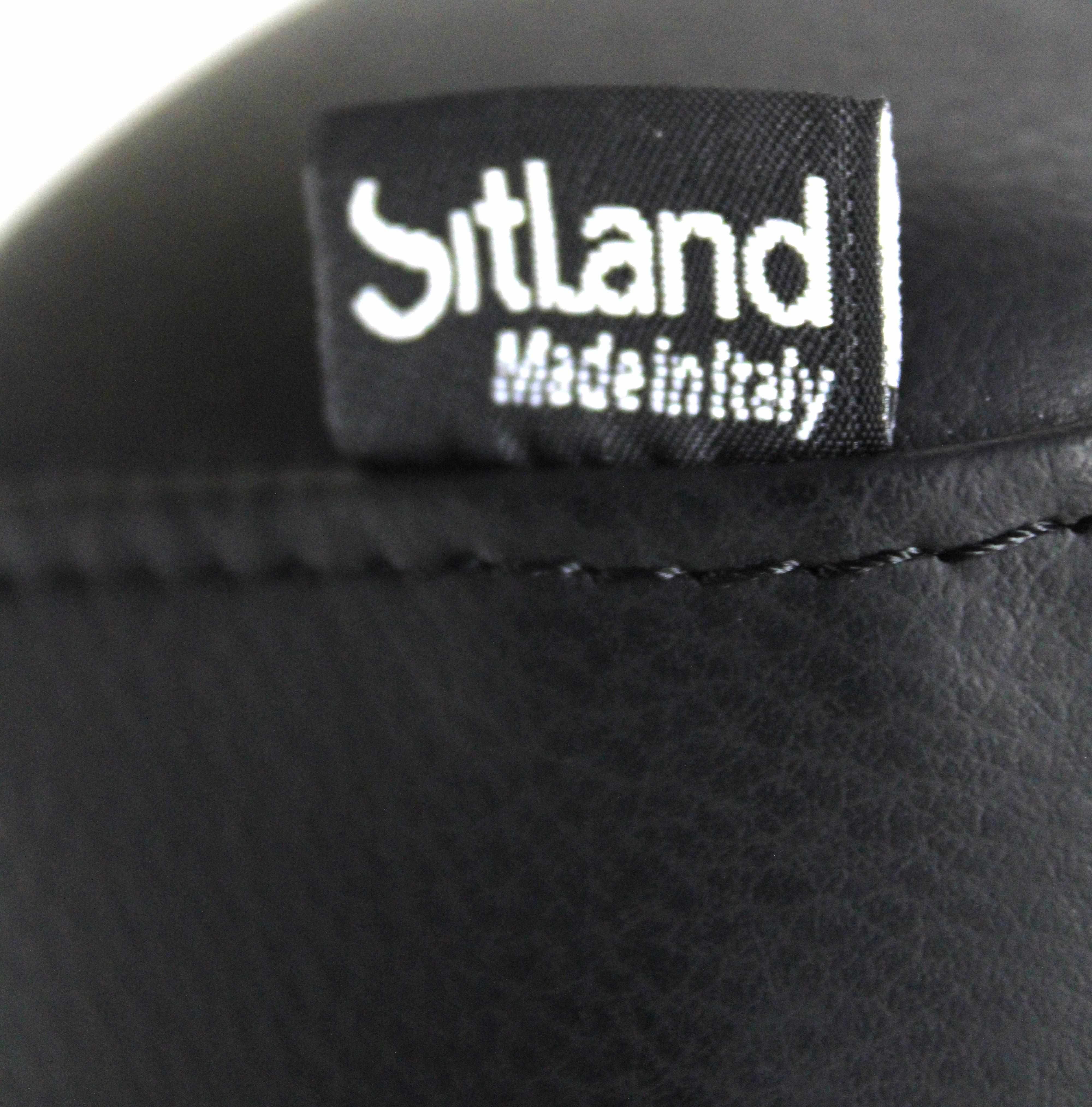 SitLand Stabilimento di Nanto VI Chair Black Eco-Leather Set of 8 Italian Design