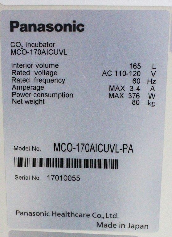 Panasonic MCO-170AICUVL-PA CO2 Incubator 5.8cuft Touchscreen Stable Temps