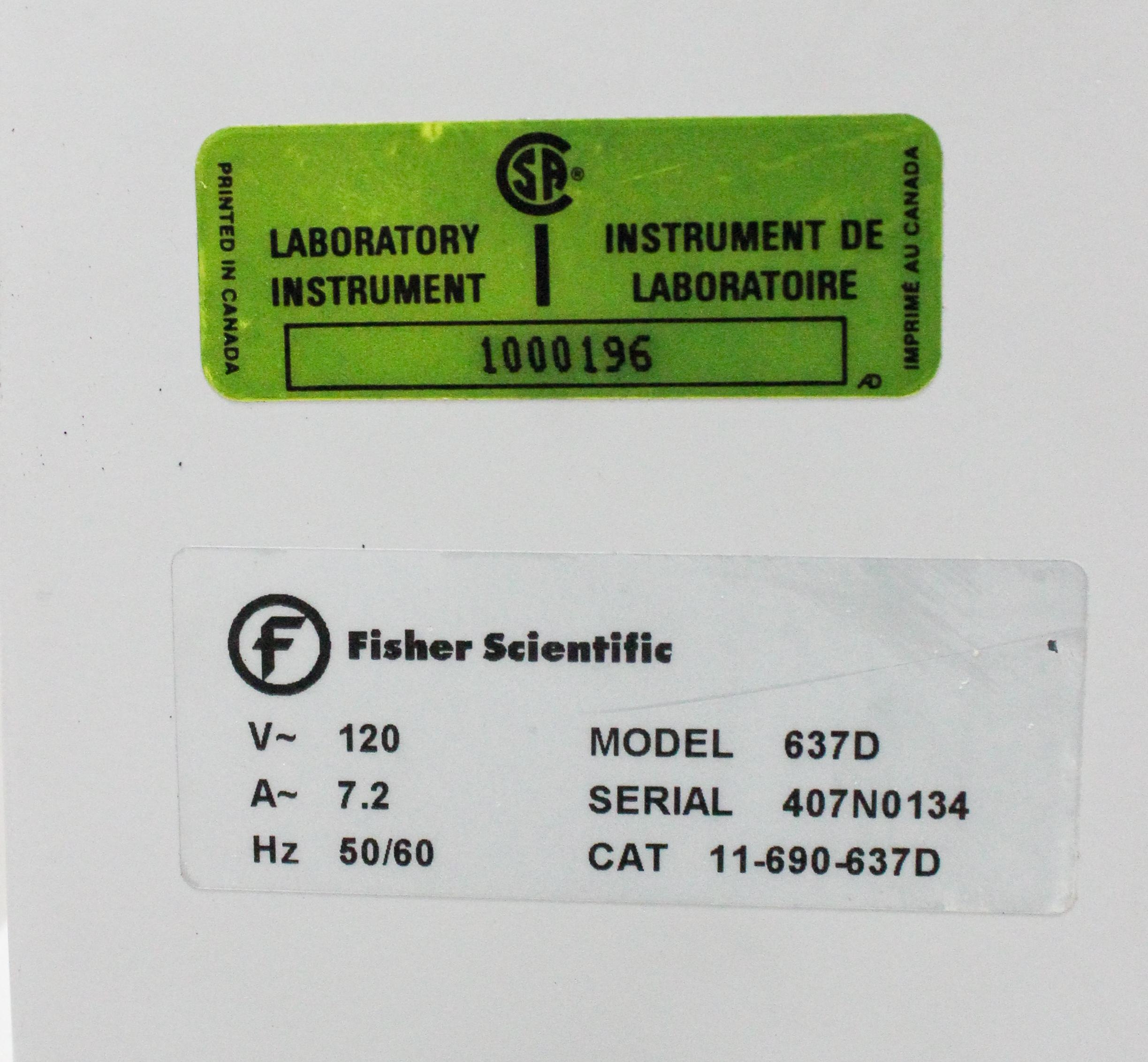 Fisher Scientific 637D Isotemp Incubator 120V 3.8 cu ft Gravity Flow