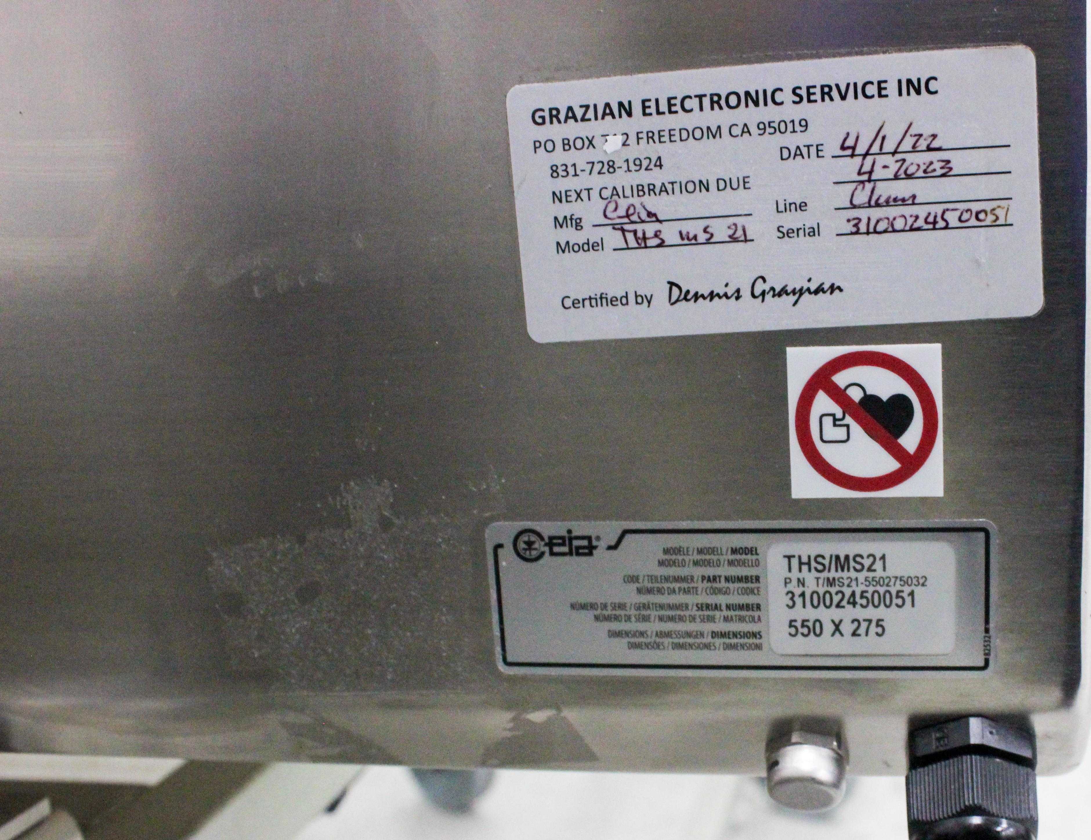 Ceia THS/MS21 Metal Detector Advanced Detection System IP66 Stainless Steel