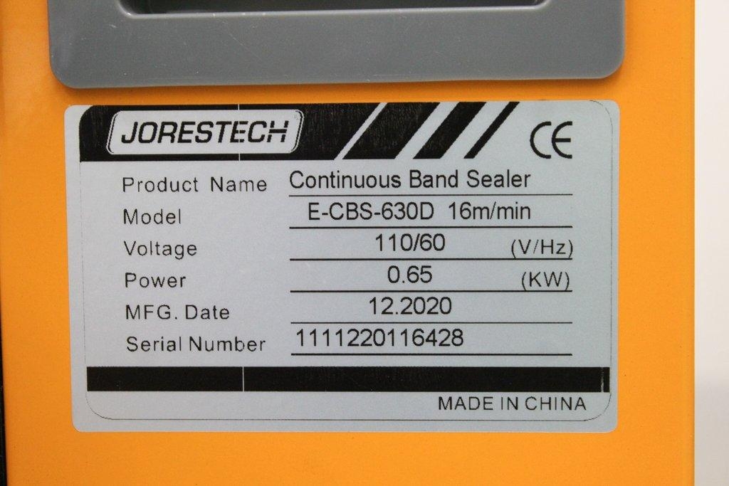 JORESTECH Continuous Band Sealer E-CBS-630D Packaging Sealer 120V 60Hz