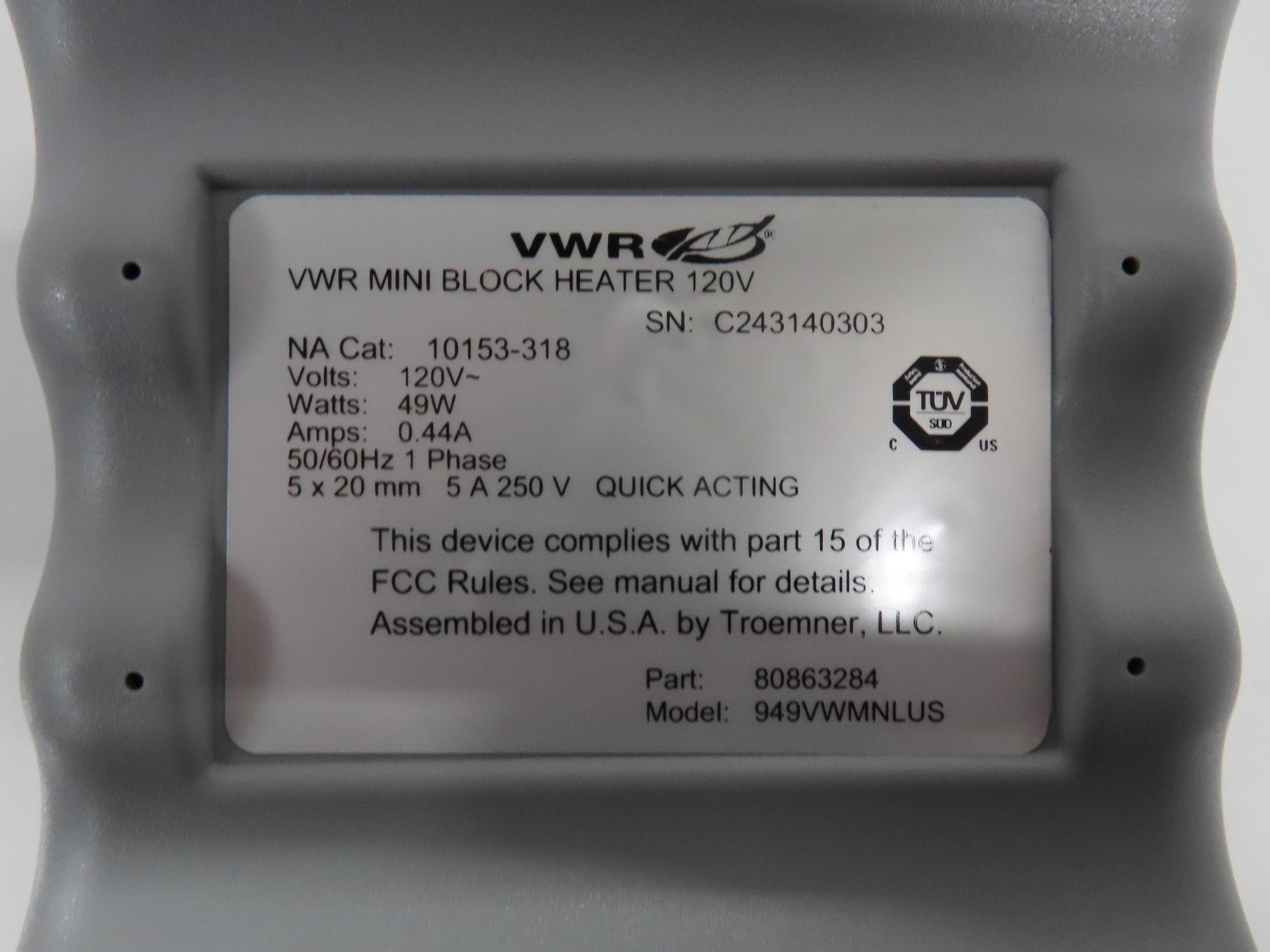 VWR VWR Mini Block Heater Laboratory Heater - Tested, Good Condition