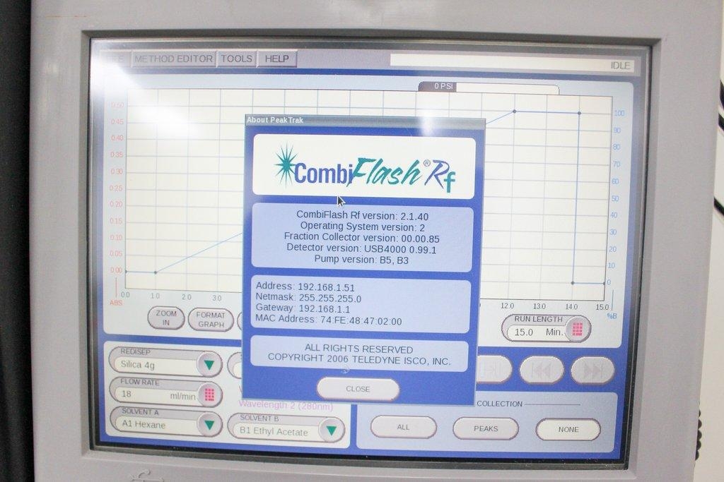 Teledyne Isco Combiflash RF Chemistry High Throughput Purification UV Detector