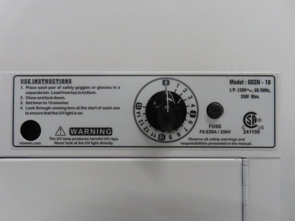 Eisco GGSN-10 Sanitizer Cabinet Sterilization Unit Missing Key Door