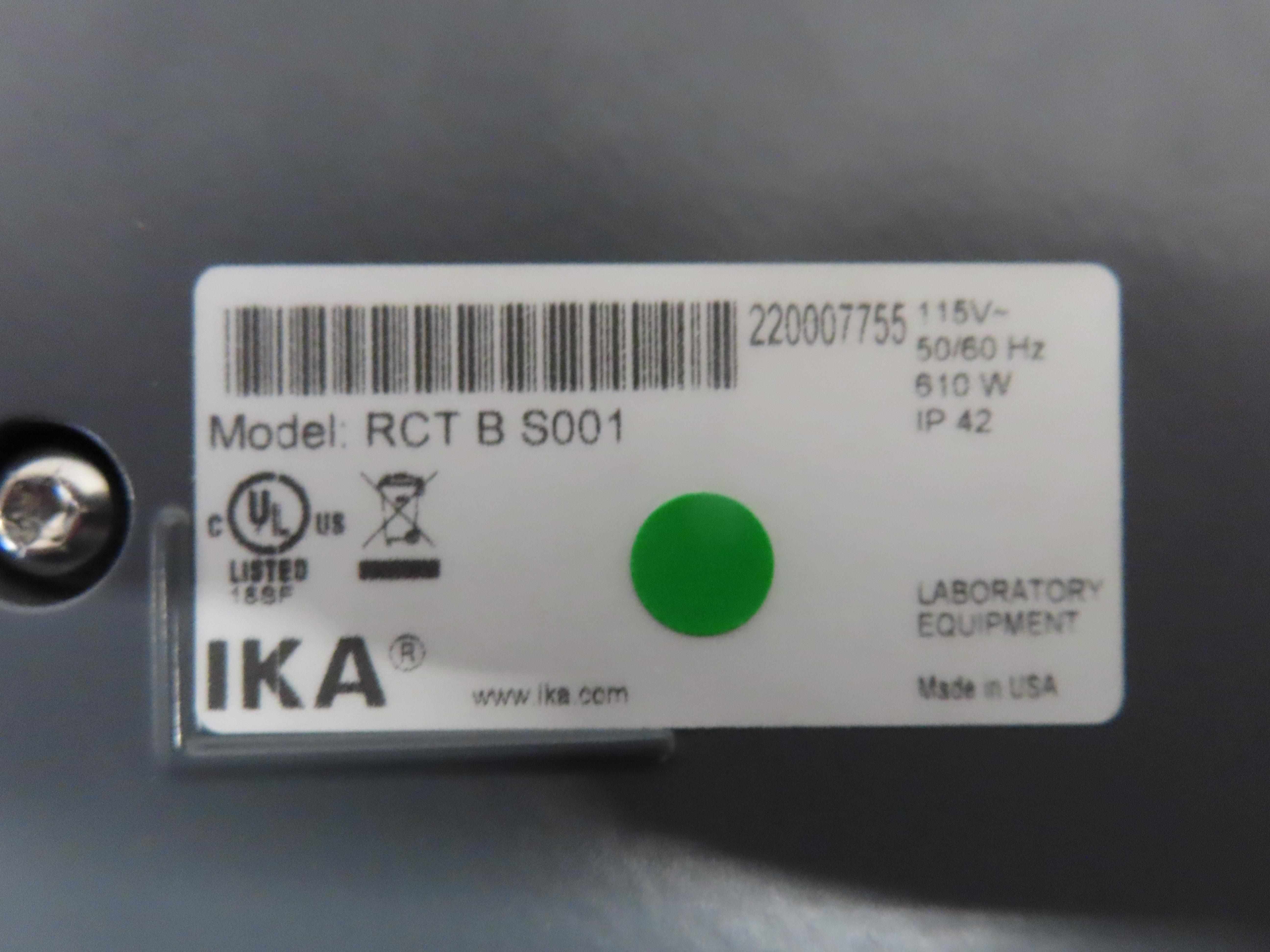 IKA RCT B S001 Hot Stir Plate for Laboratory Use, Excellent Condition