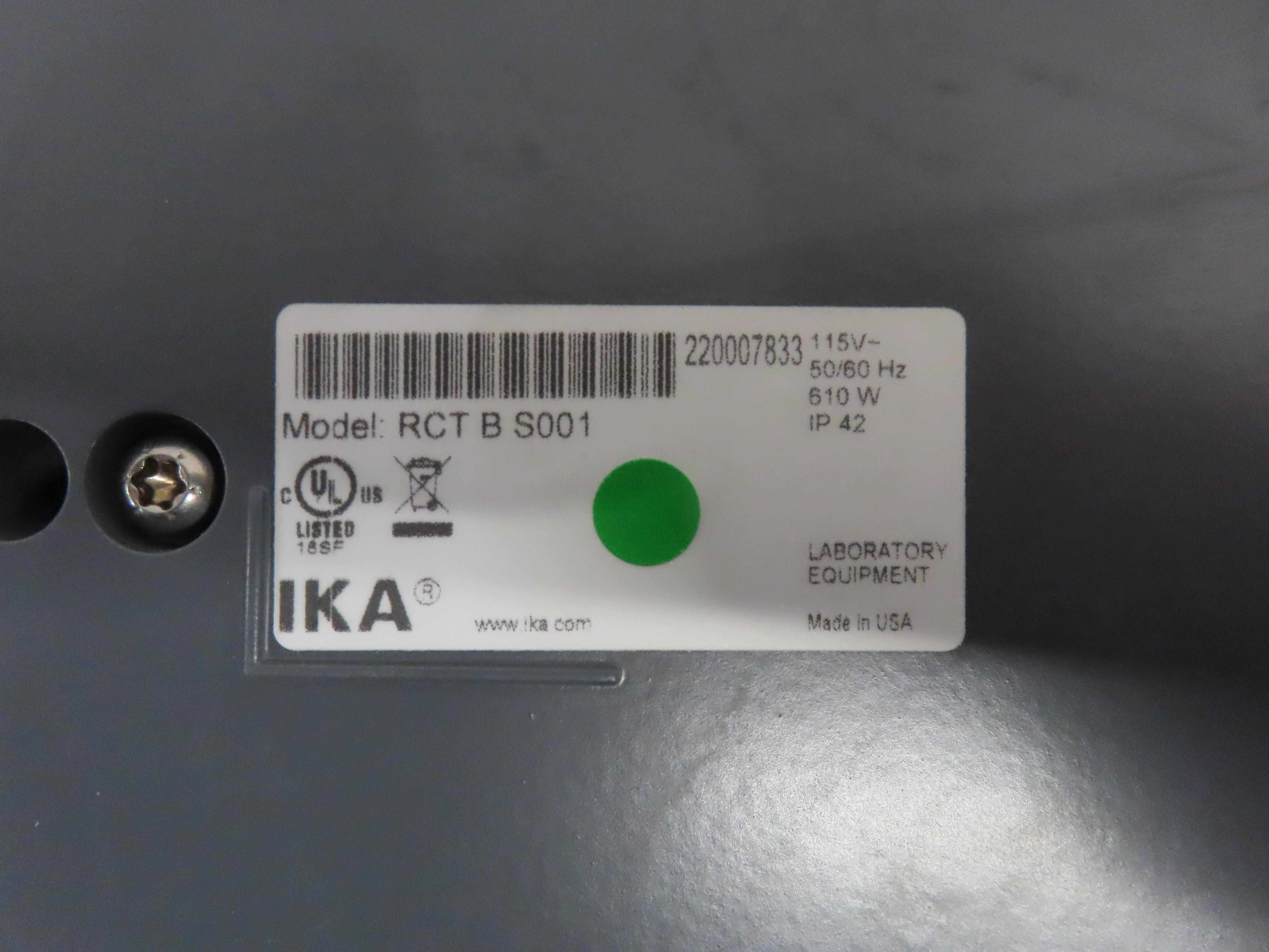 IKA RCT B S001 Hot Plate Stirrer, Near New, 50Hz/60Hz, Lab Equipment
