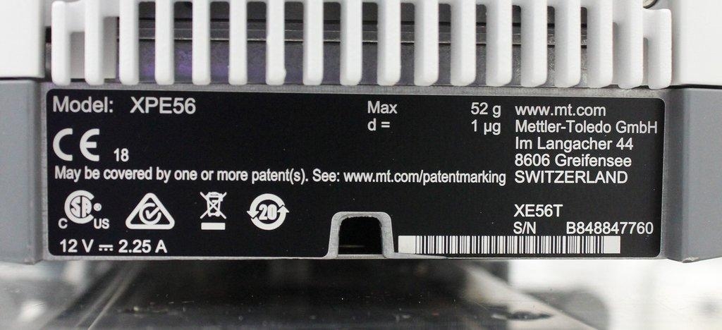 Mettler-Toledo XPE56 Micro Balance 52g 0.001mg Precision Analytical