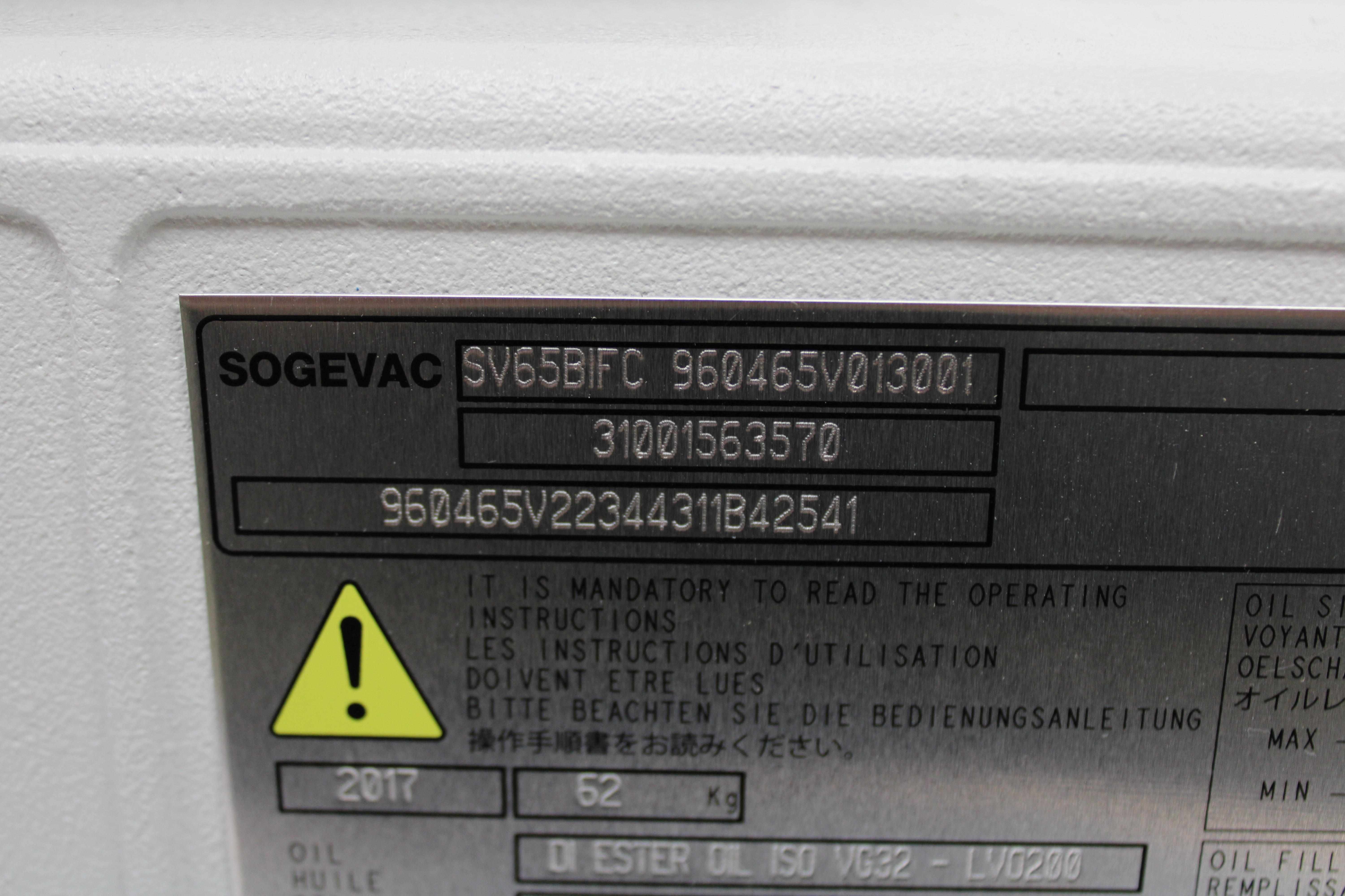 Leybold SV65BIFC Oil Sealed Vacuum Pump Noise Reduction Compact Design 2017