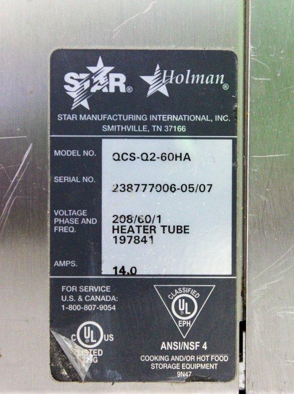 STAR Holman QCS-Q2-60HA Conveyor Toaster Heater Tube 60 Slices Per Hour