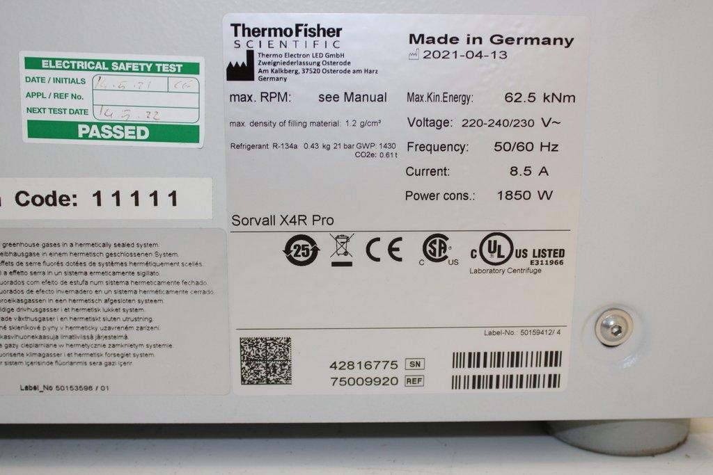 Thermo Sorvall X4R Pro-MD Floor Centrifuge 19600 RPM High Capacity US Made