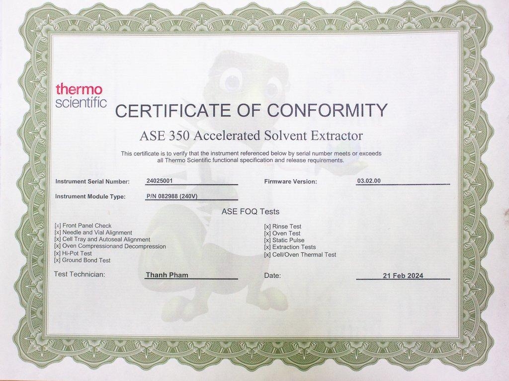 Thermo Dionex ASE 350 Solvent Extractor 200C 1500psi 24 Samples Extract