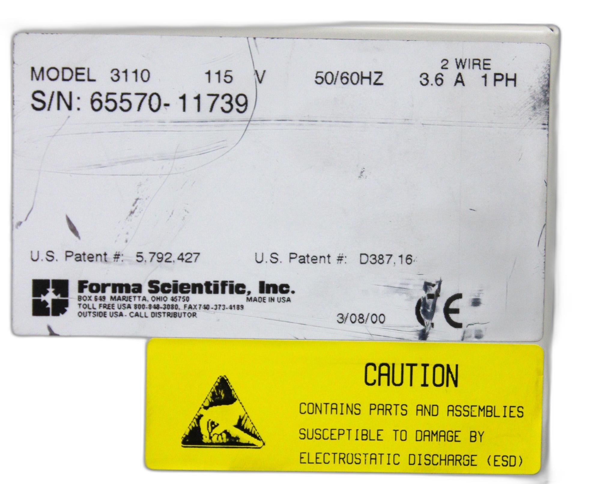 Forma Scientific Co2 Water Jacketed Incubator Model 3110 - Good Condition