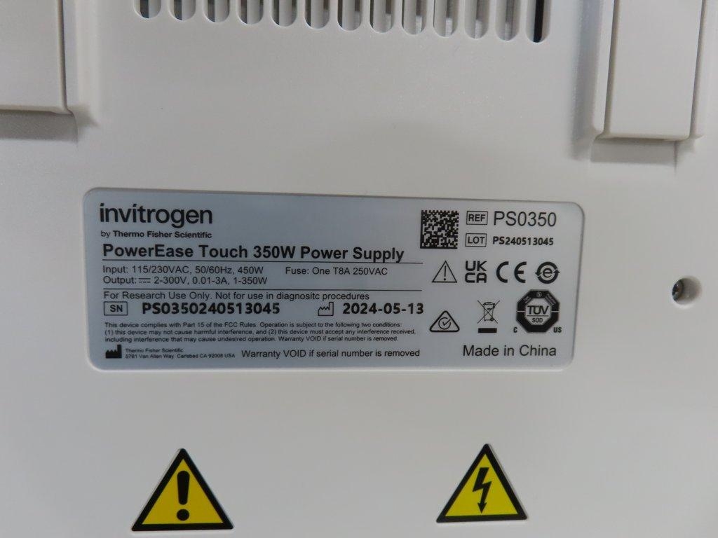 Invitrogen PowerEase Touch 350W Electrophoresis Power Supply, E Condition