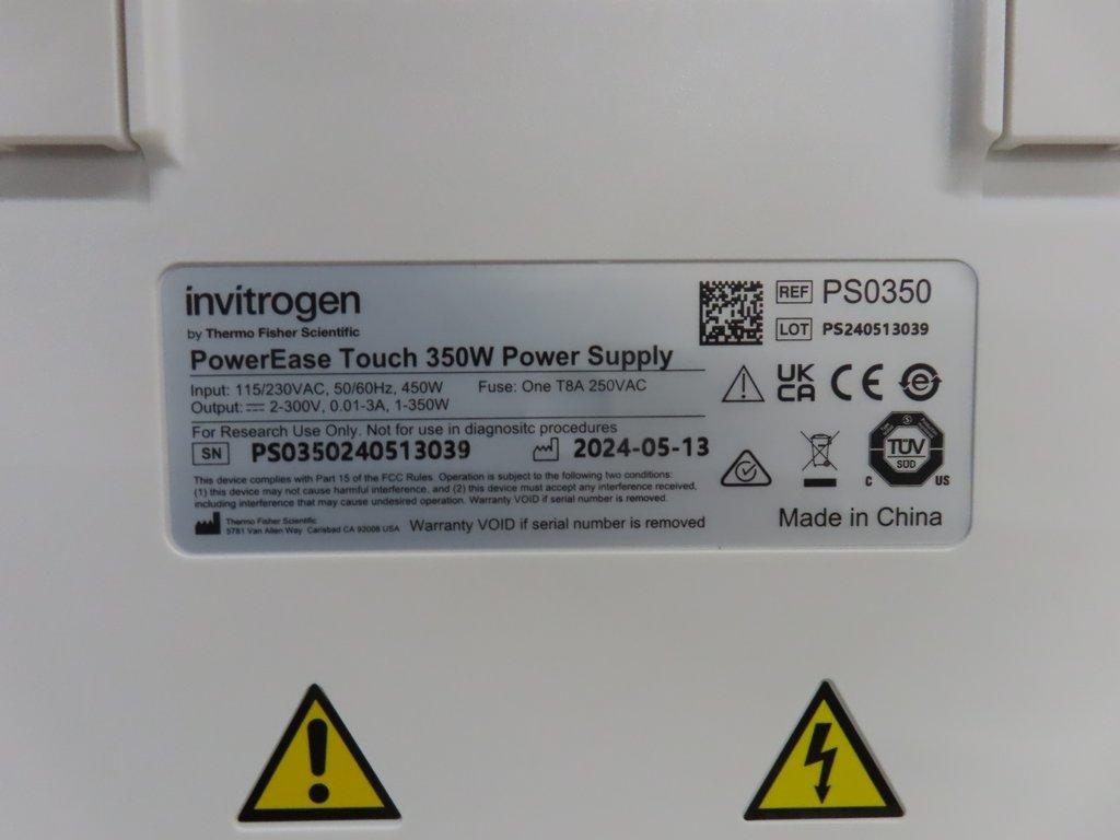 Invitrogen PowerEase Touch 350W Electrophoresis Power Supply, Excellent Condition