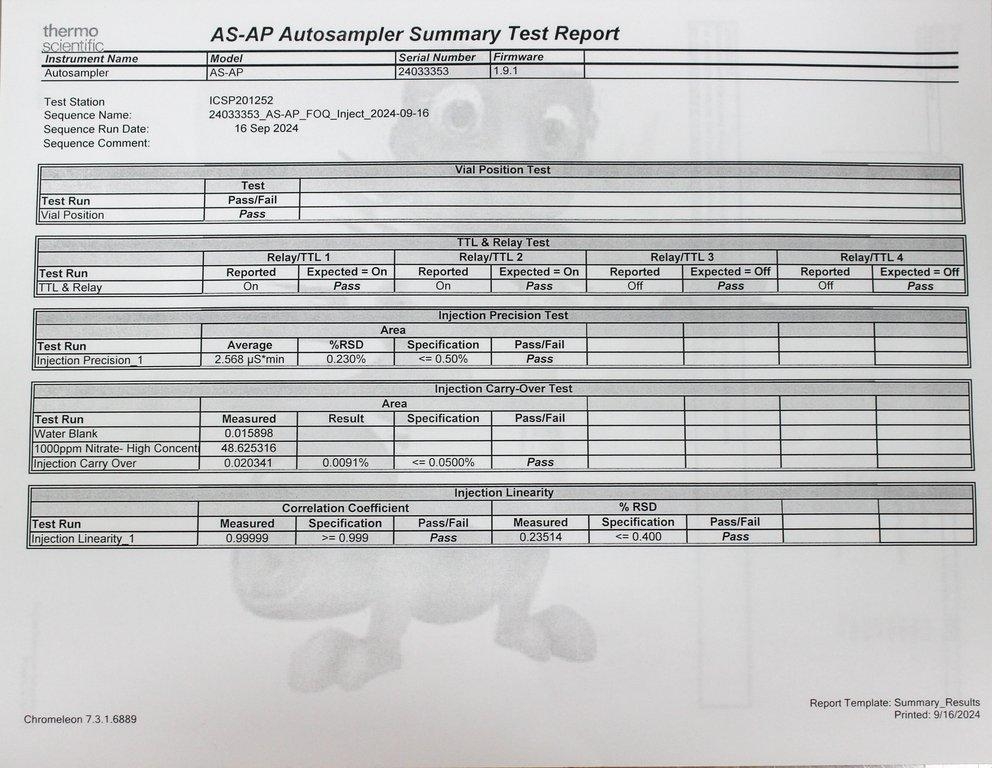 Thermo Dionex AS-AP Auto Sampler XZ Drive Needle Faults Parts Use