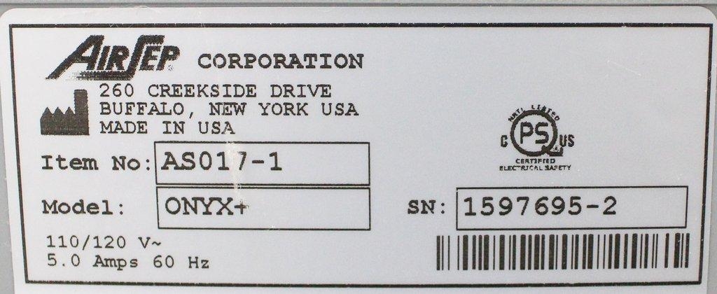 AirSep Onyx Plus AS017-1 Clinical Oxygen Profiler Functioning 110-120V 60Hz
