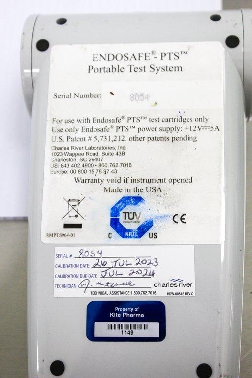 Charles River Endosafe PTS Portable Test System, 120V 50/60Hz, Good Condition