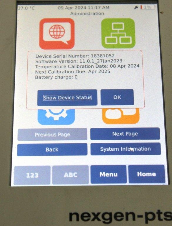 Charles River Endosafe PTS 150 Portable Test System, Powers On, 120V