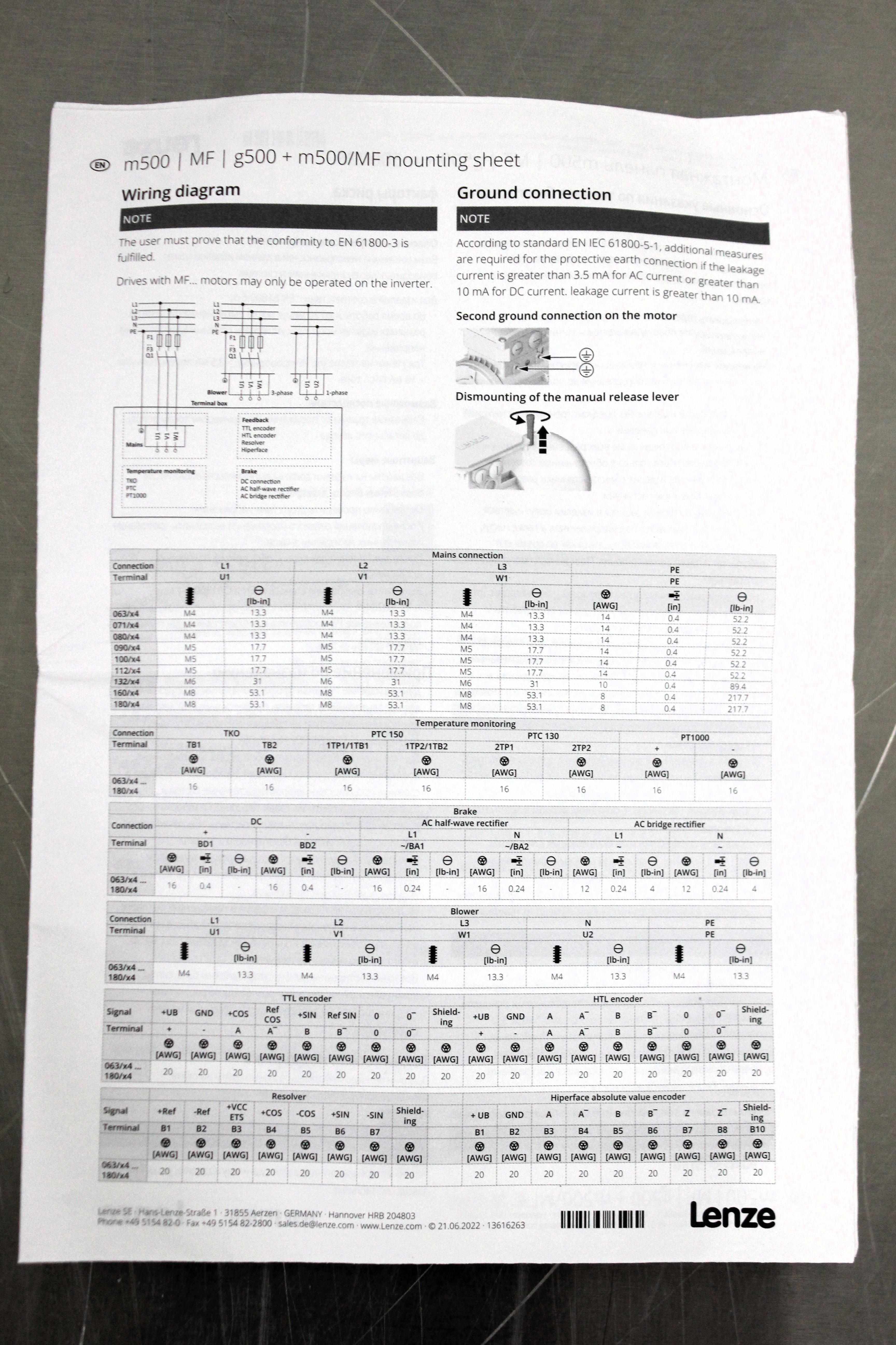 Lenze G500 Modular Gearmotor Helical Bevel 230V High Precision US