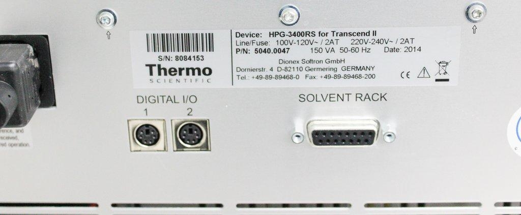 Thermo HPG-3400RS Dionex Ultimate Pump Solvent Rack Lab Use