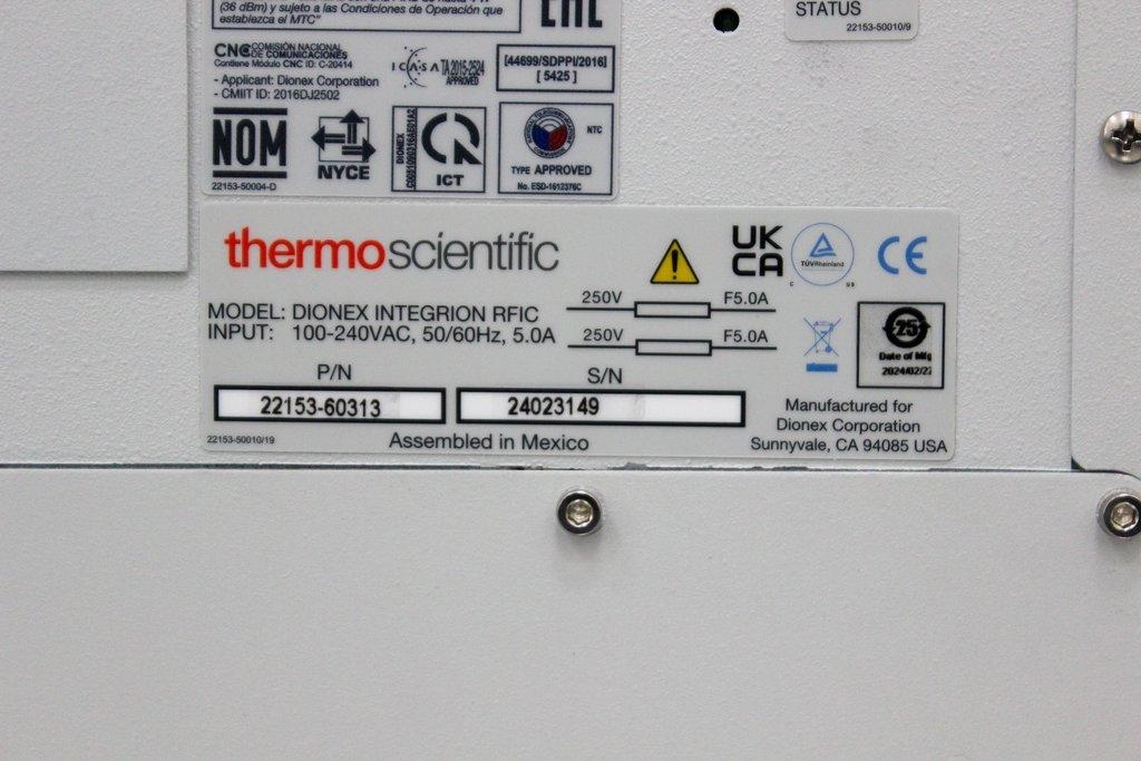 Thermo Dionex Integrion HPIC RFIC Analytical Chemistry Analyzer Electrically Tested