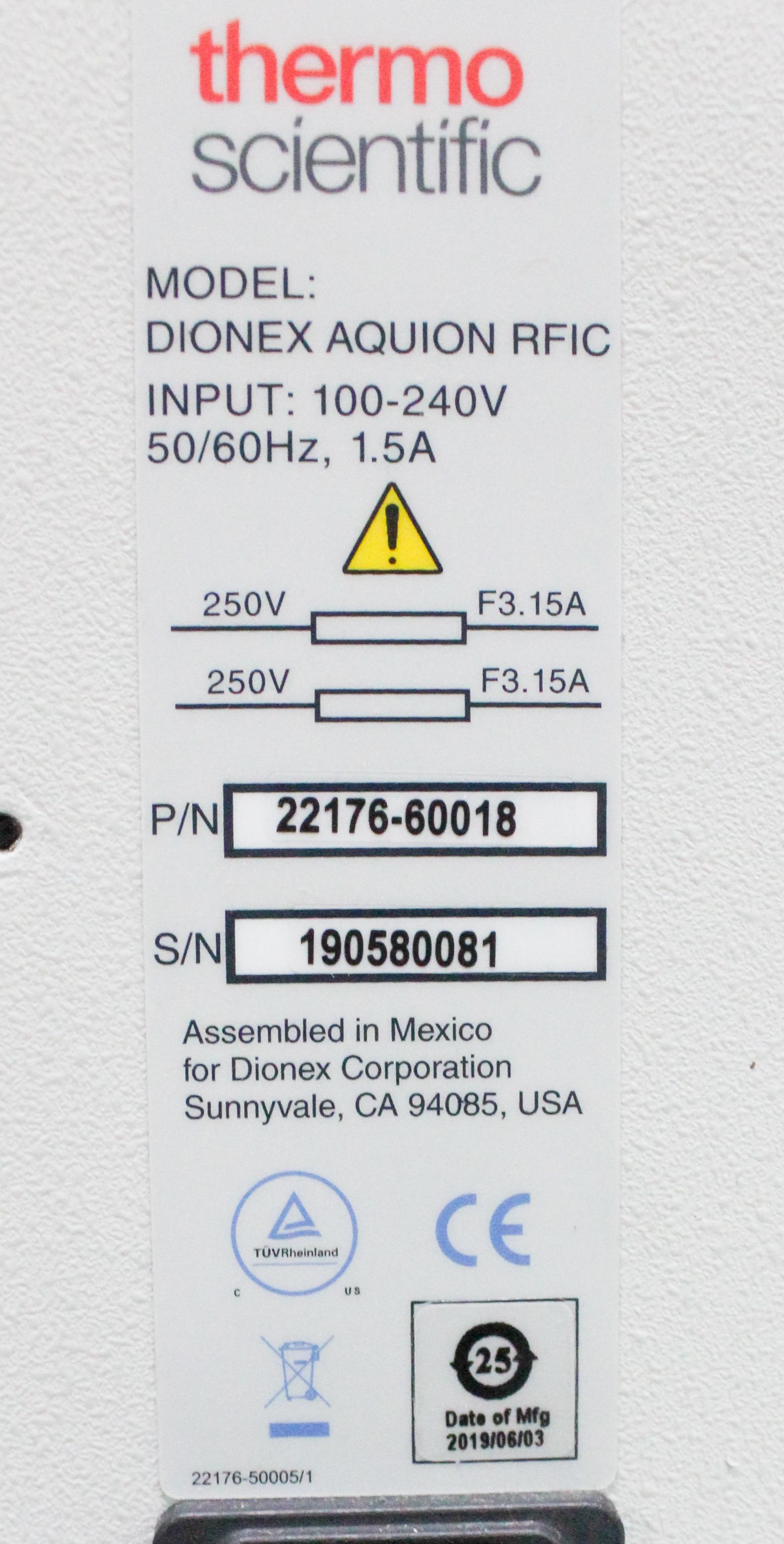 Thermo Scientific Dionex Aquion RFIC 22176-60018 IC System for Ion Analysis
