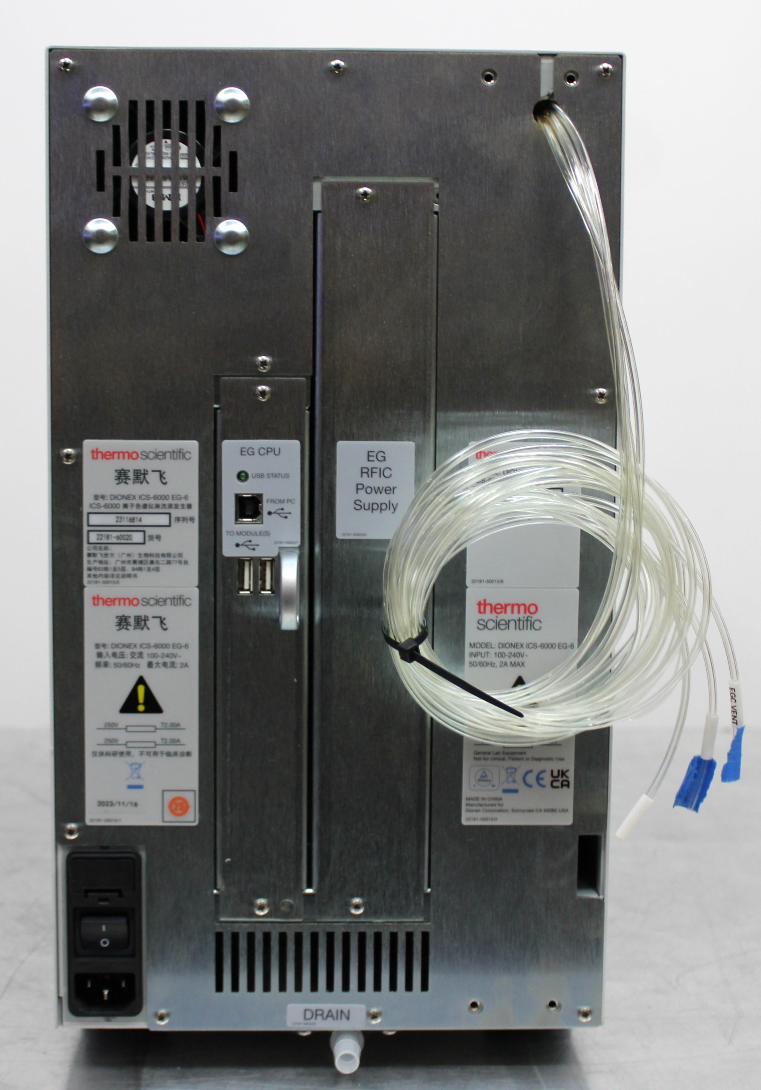 Thermo Dionex ICS-6000 EG-6 Eluent Generator Ion Chromatography Analytical Lab