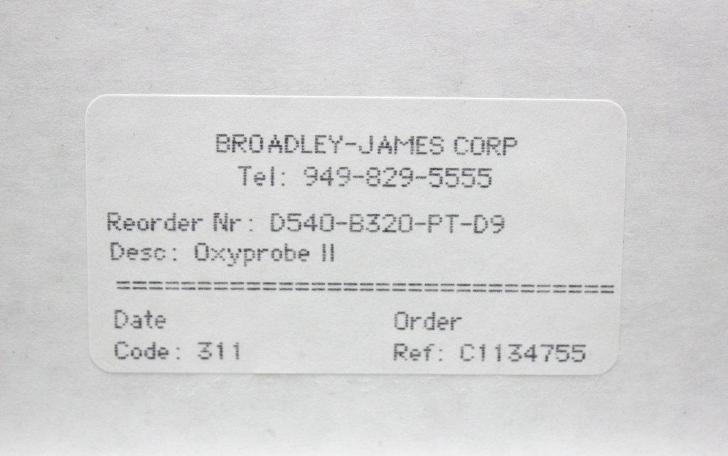 Broadley James D540 OxyProbe II Dissolved Oxygen Sensor Autoclavable 2011