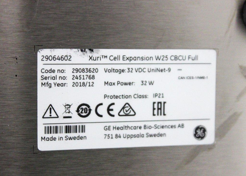 GE Xuri W25 Cell Expansion System Laboratory Equipment 100V-240V, '19