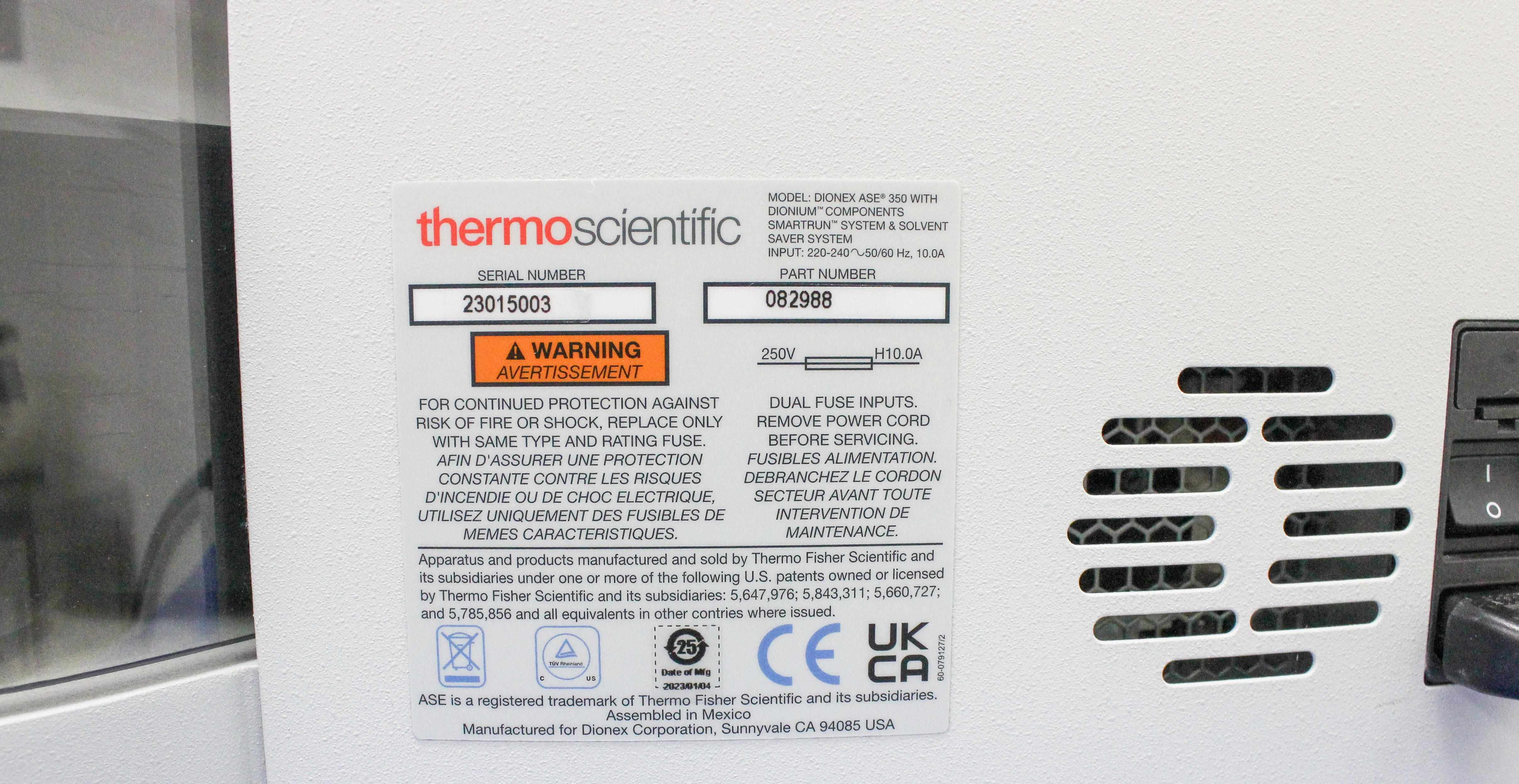 Thermo Dionex ASE 350 Solvent Extractor Accelerated pH Staying Carousel