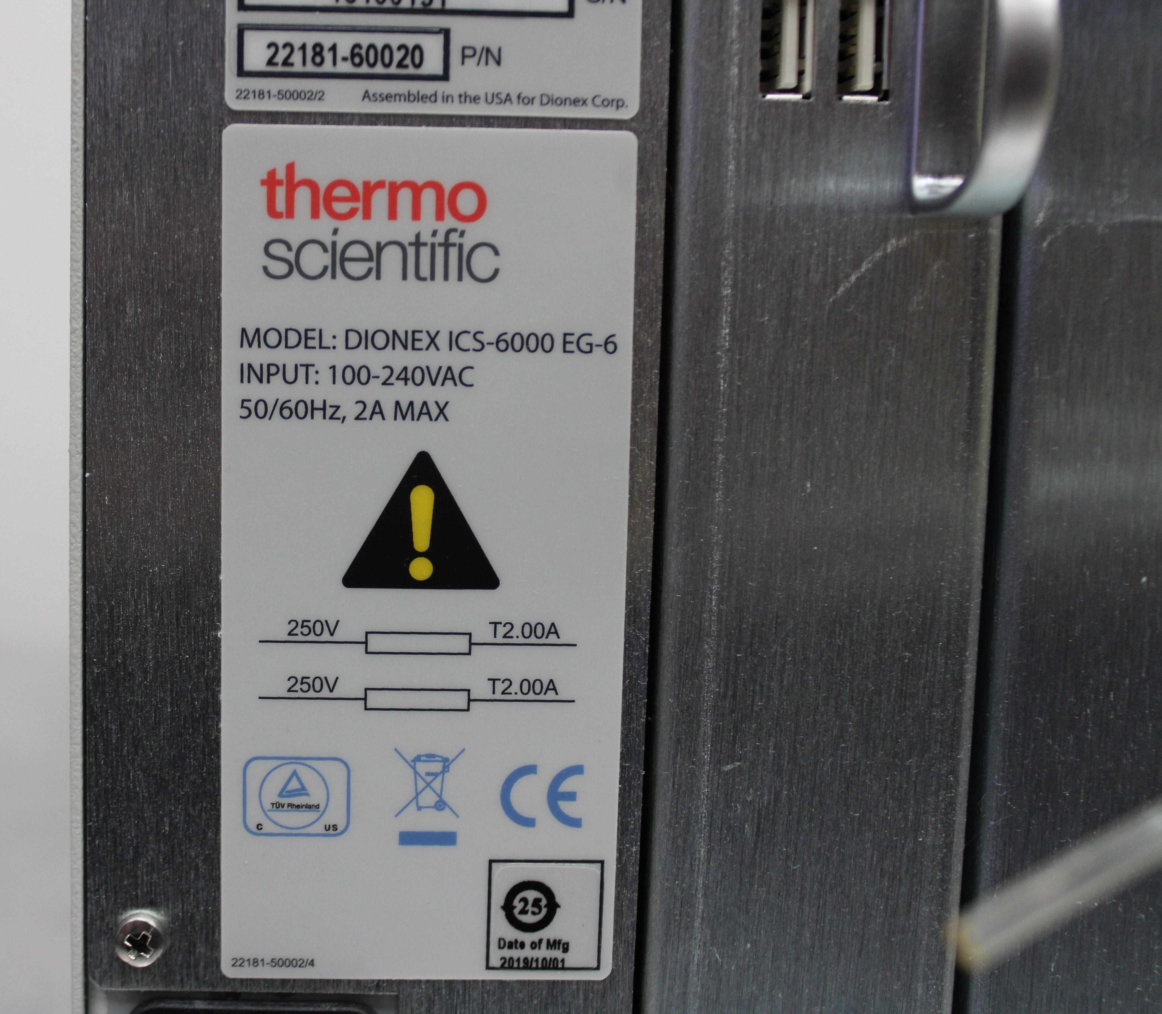 Thermo Dionex ICS-6000 EG-6 Eluent Generator, Ion Chromatography, Good Cond.