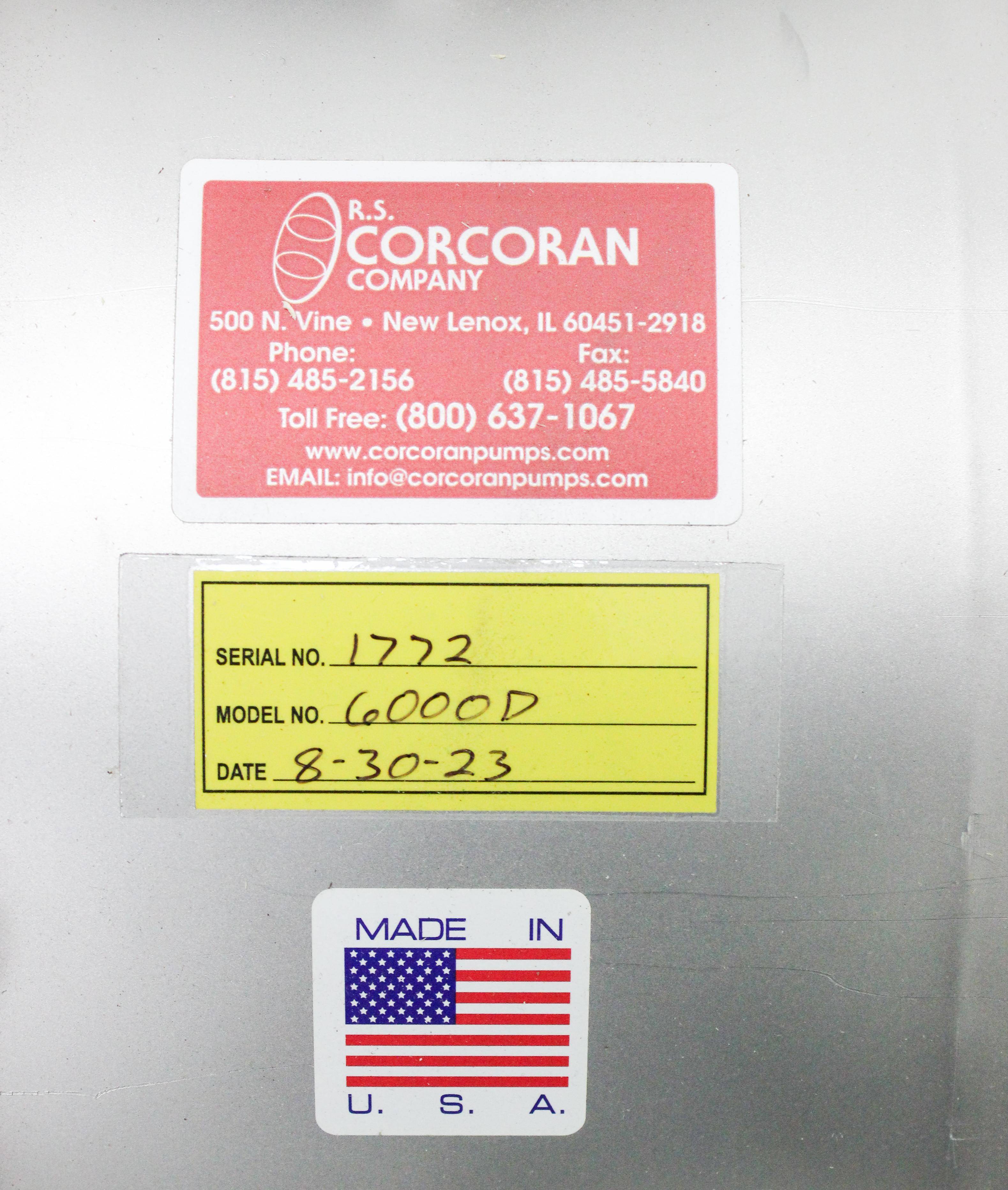 CorcoranPumps 6000D Centrifugal Pump Clean 1100 GPM 75 HP 1780 RPM Inverter