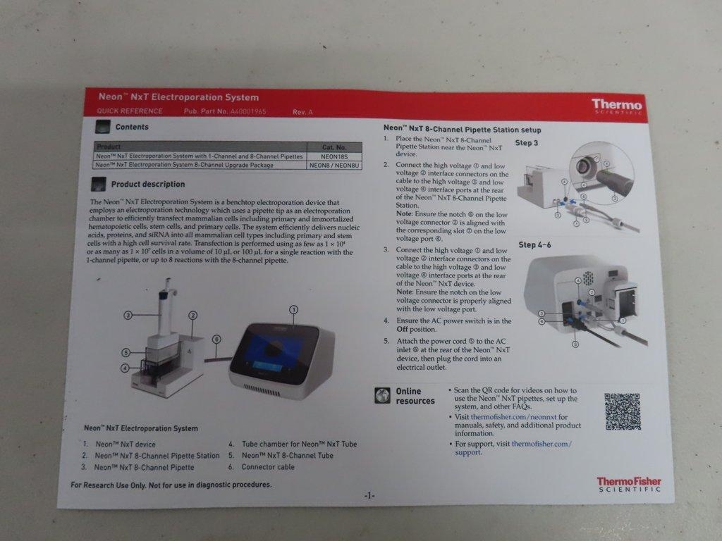 Invitrogen Neon NxT Pipette 8CH Advanced 8-Channel Pipettor, Excellent Condition