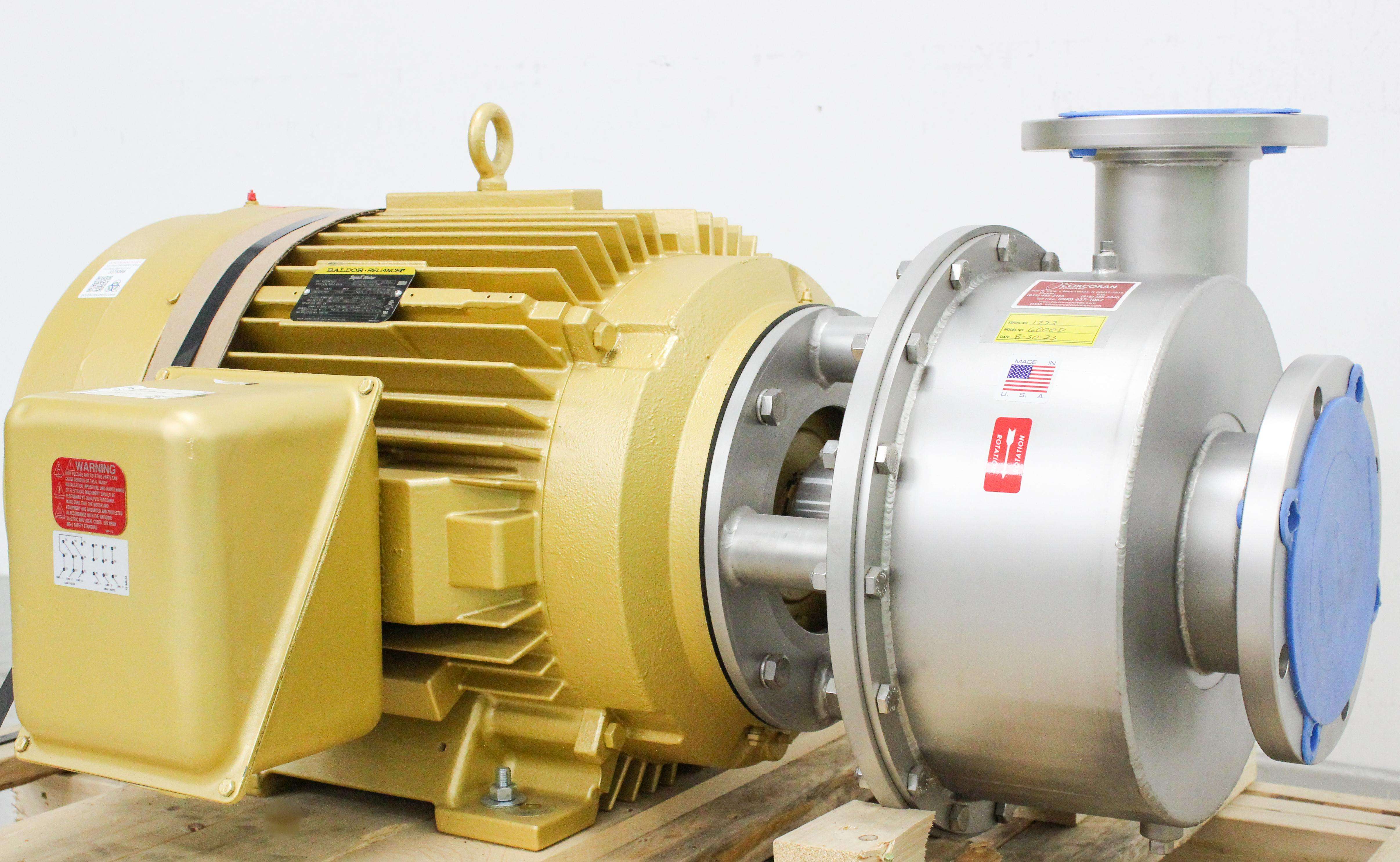 CorcoranPumps 6000D Centrifugal Pump Clean 1100 GPM 75 HP 1780 RPM Inverter